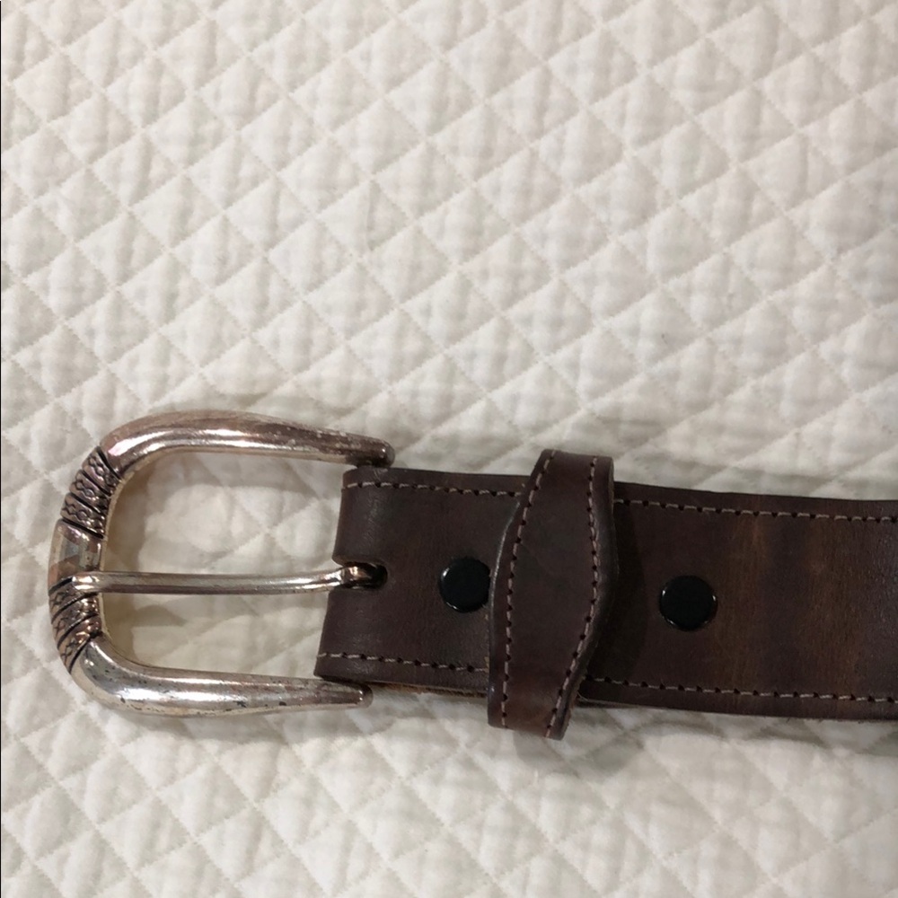 Mens Brushy Creek 1.50”Wide Leather Nylon Multicolored Woven Belt Size 40 - Picture 2 of 16